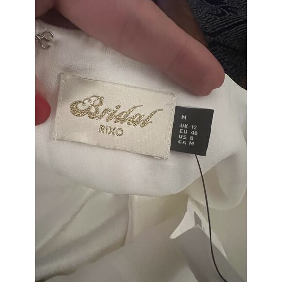 RIXO London Bridal White Oversized Bow White Mini Dress 8 - Picture 4 of 4